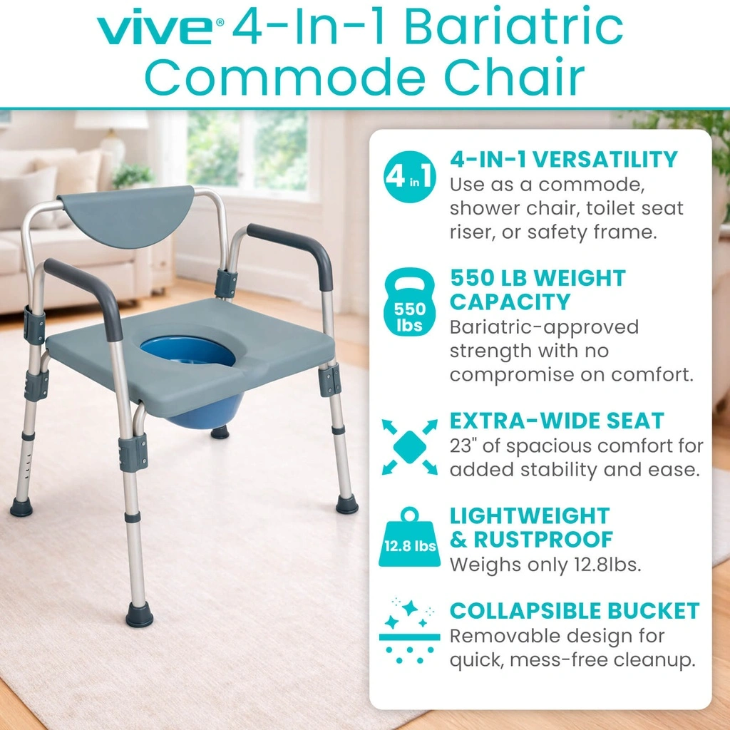 Bariatric 4 in 1 Commode & Shower Chair - Image 2