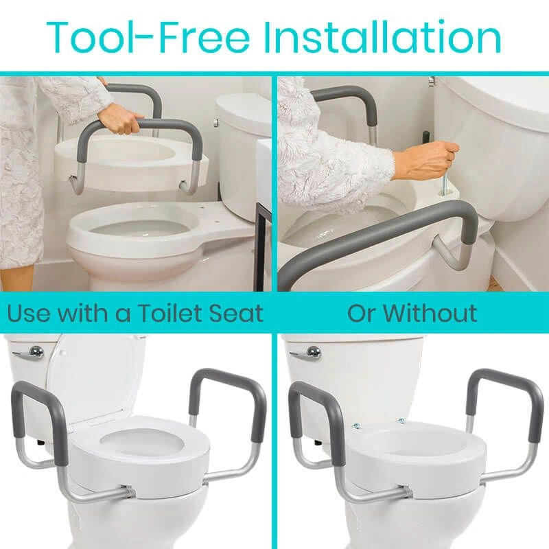 Toilet Seat Riser with Arms - Image 4