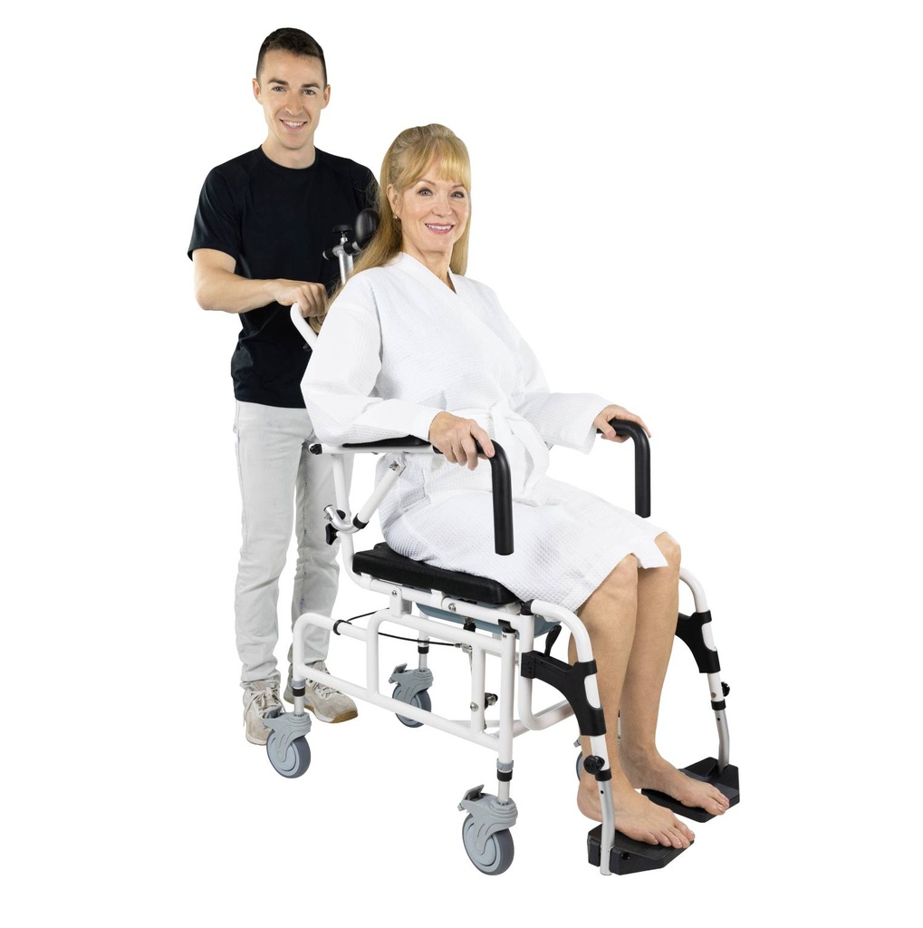 *Inspected Return* Reclining Shower Commode Transport Chair - Image 4