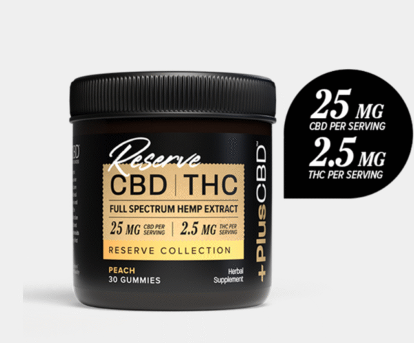 CBD Gummies Reserve 25mg CBD | 2.5mg THC 30ct Peach