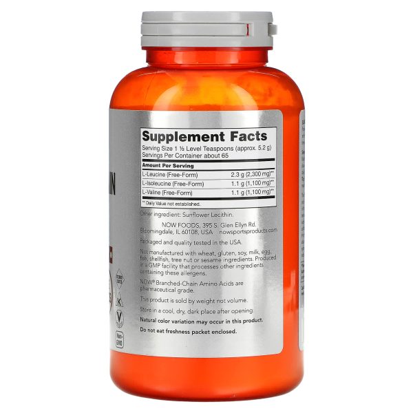 NOW Foods, Sports, Branched-Chain Amino Acid Powder, 12 oz (340 g) - Image 2